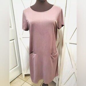 Sigrid Olsen Blush Tshirt Dress With Pockets Size Medium NWOT